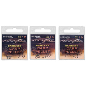 Drennan Acolyte Barbless Carp Pellet Hooks 10pcs Fishing