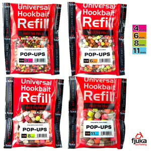Fjuka Hookable Pop-ups Mixed Colours Refill 4-11mm Carp Fishing Hookbait Baits