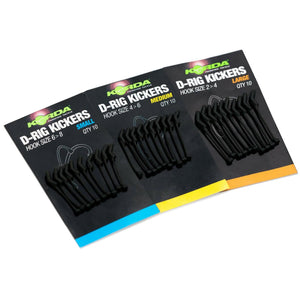 Korda D-Rig Kickers Small Medium or Large 10pcs Fishing Terminal Tackle