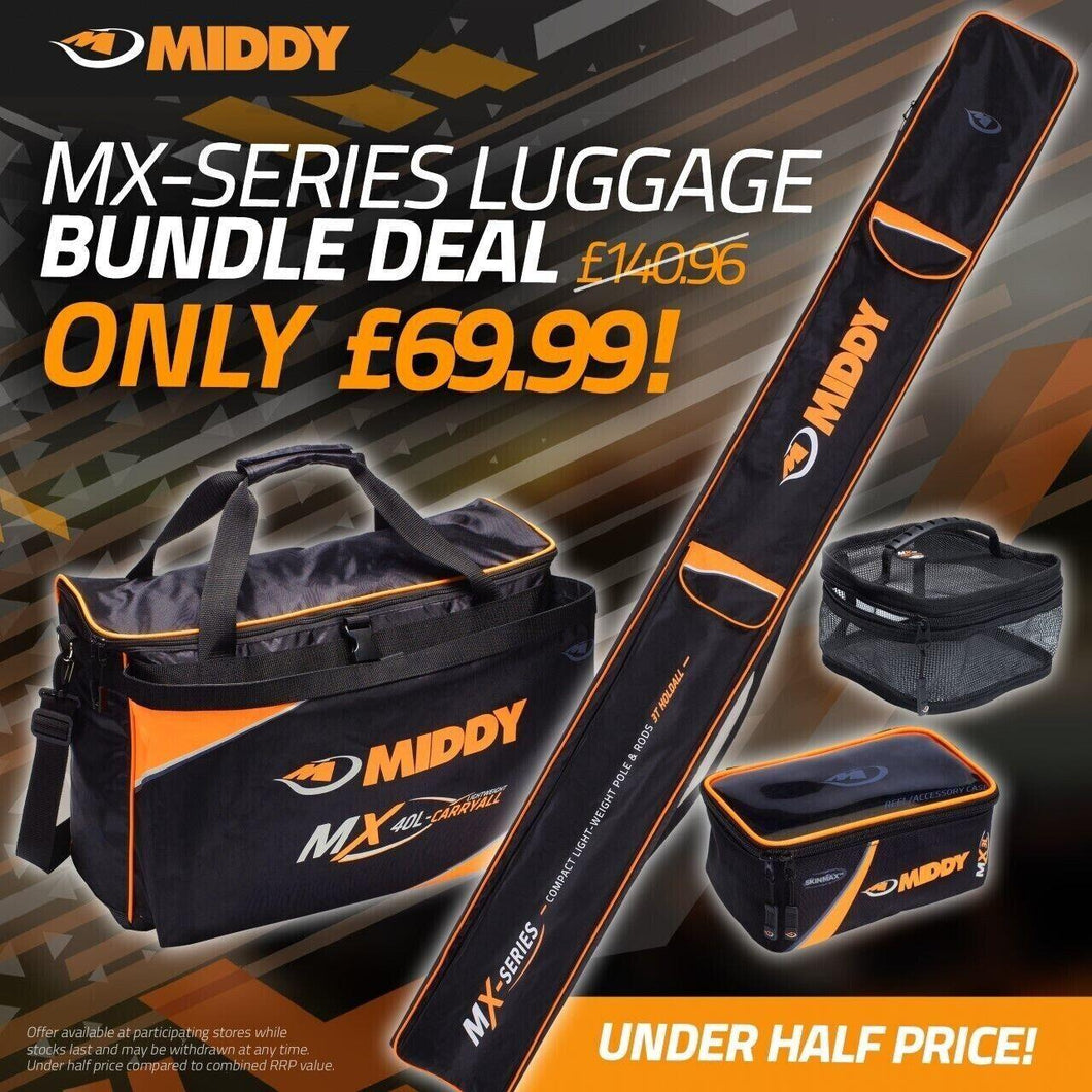Middy MXSeries Luggage Bundle Deal Fishing Holdall & Carryall & Acces