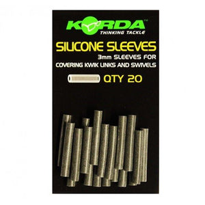 Korda 3mm Silicone Sleeves Pack of 20 Camo Green Muddy Brown Fishing