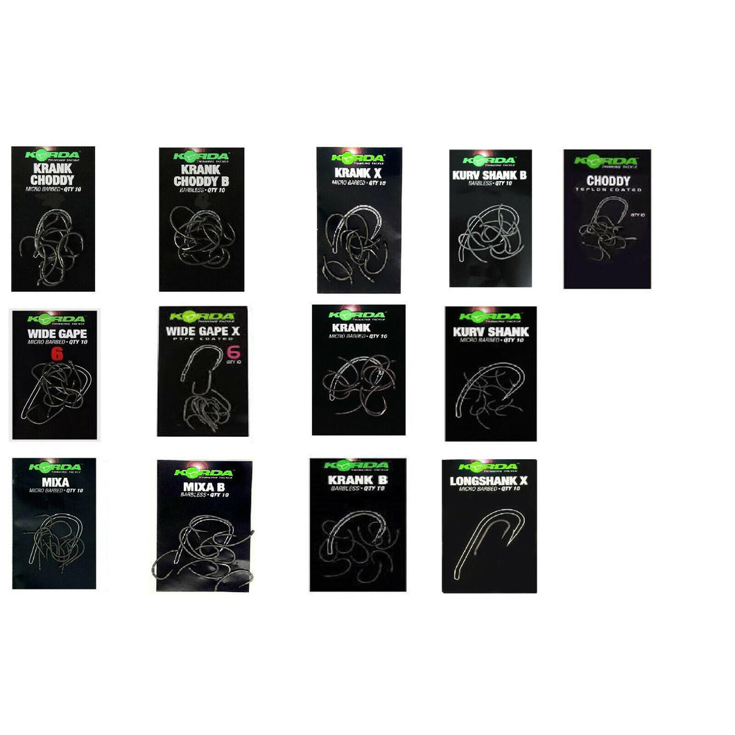 Korda Krank Choddy Krank X Long Shank Mixa Kurv Shank Wide Gape Hooks Fishing