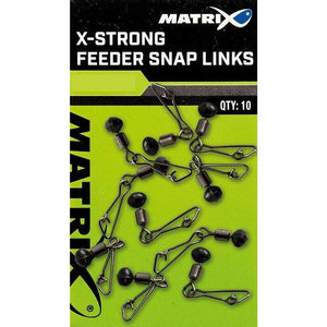 Fox Matrix X-strong Feeder Snap Links Fishing Terminal Tackle 10pcs Size 10, 12