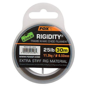 Fox Edges Rigidity Trans Khaki Chod Filament 30m Stiff Rig Material Fishing