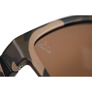 Fox Avius Carp Fishing Polarised Sunglasses Camo/Black - Brown Lense CSN051