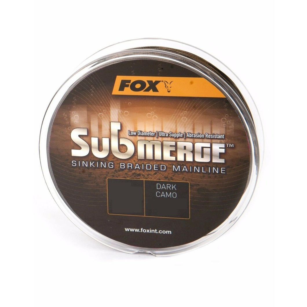 Fox Submerge Fast Sinking Braided Mainline Dark Camo 300m Fishing Line