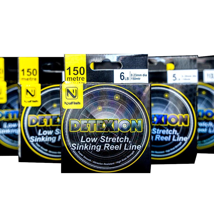 Nufish Detexion Line 150m Low Stretch Sinking Carp Fishing Reel Line All Sizes