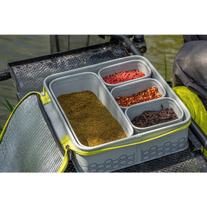 Matrix EVA Bait Cooler Tray Carp Fishing Foil Insulated Bait Bag With 4 x Tubs