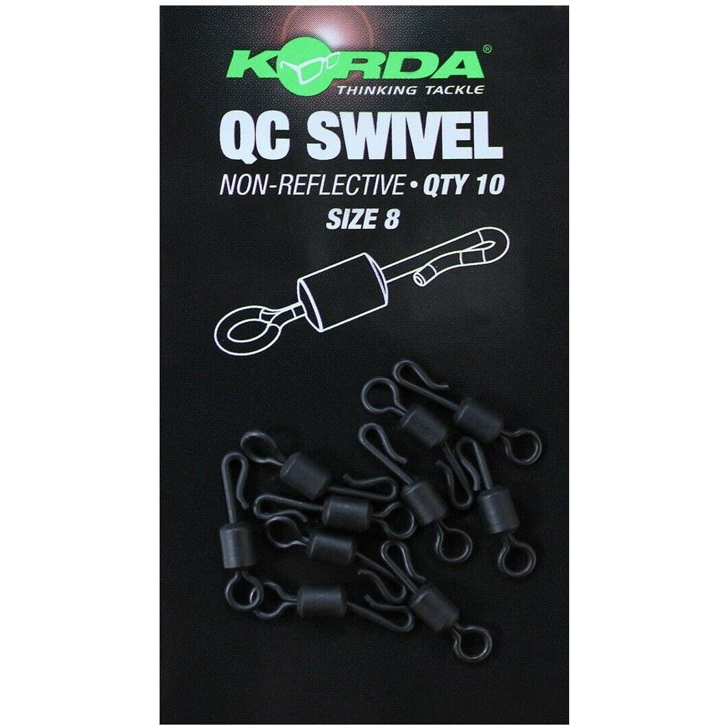 Korda QC Quick Change Swivel Size 8 10pcs Carp Fishing Terminal Tackle