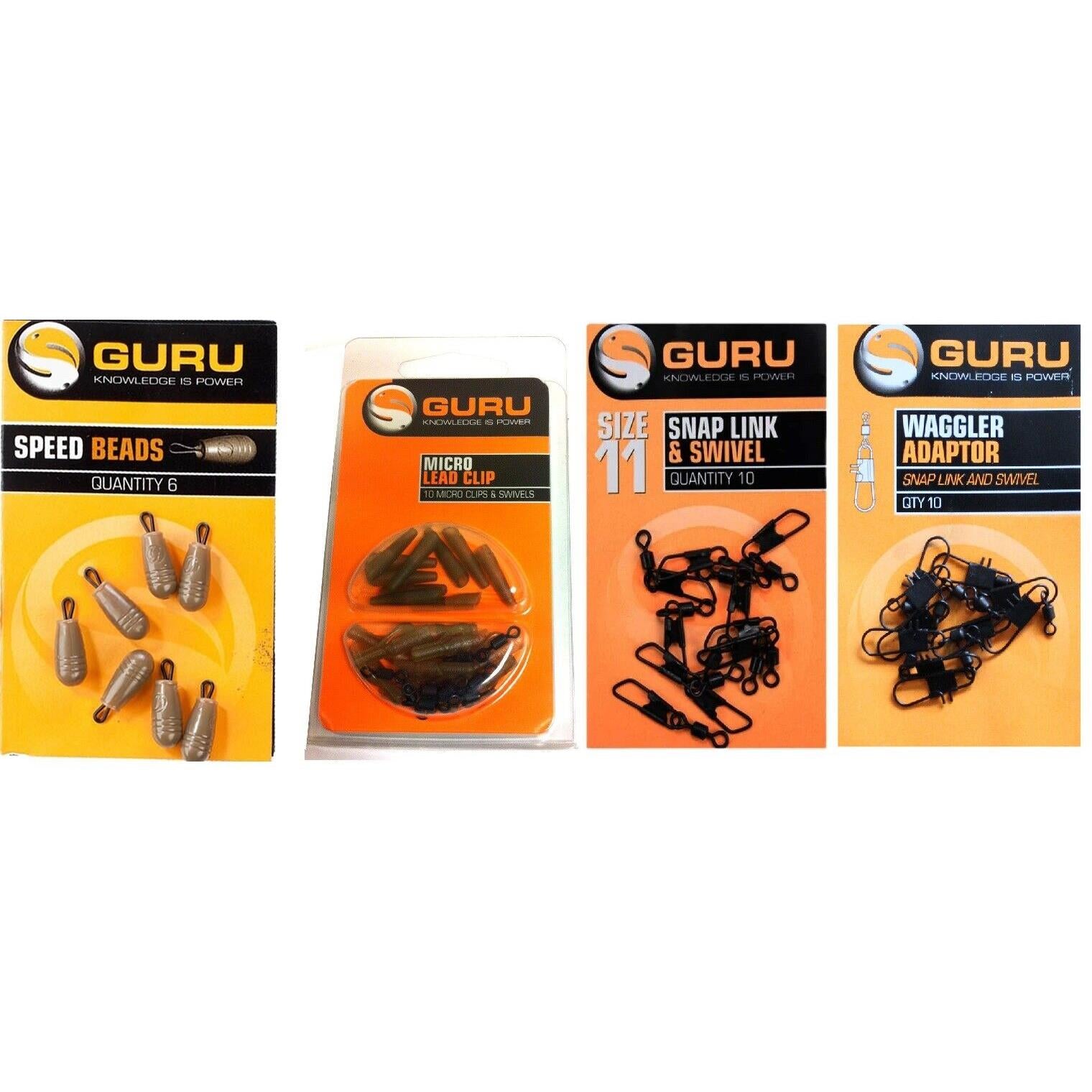 Guru Speed Beads Micro Lead Clips Swivels Snap Link Waggler Adaptor Fishing