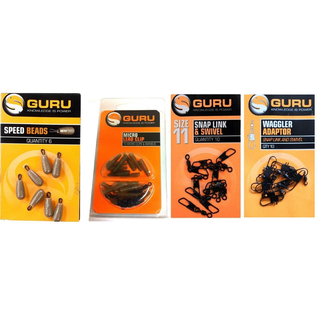 Guru Speed Beads Micro Lead Clips Swivels Snap Link Waggler Adaptor Fishing
