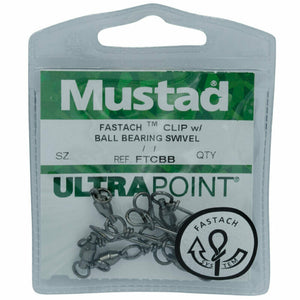 Mustad Ultrapoint Ball Bearing Swivel with Fastach Clip