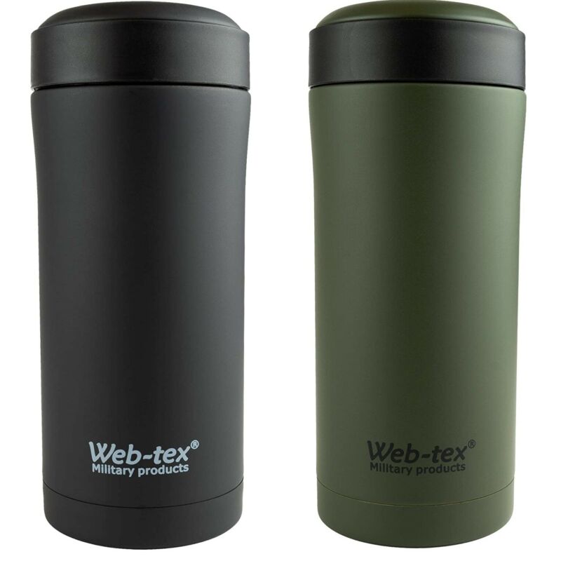 Webtex Ammo Pouch Flask 330ml Black or Olive Green Outdoor Camping Hiking