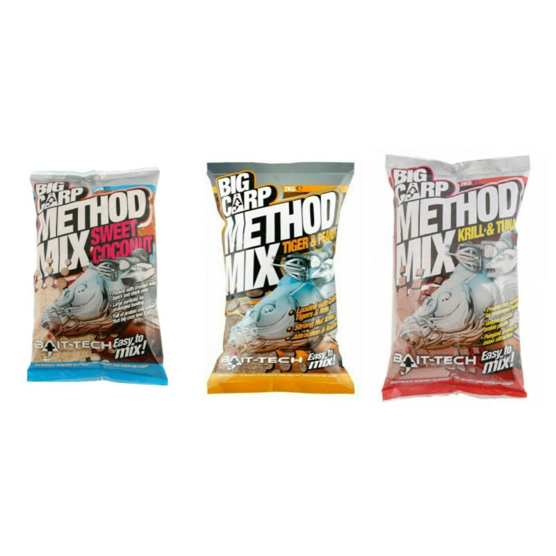 Bait Tech Method Mix 2kg Tiger & Peanut Krill & Tuna Sweet Coconut Fis –  hobbyhomeuk