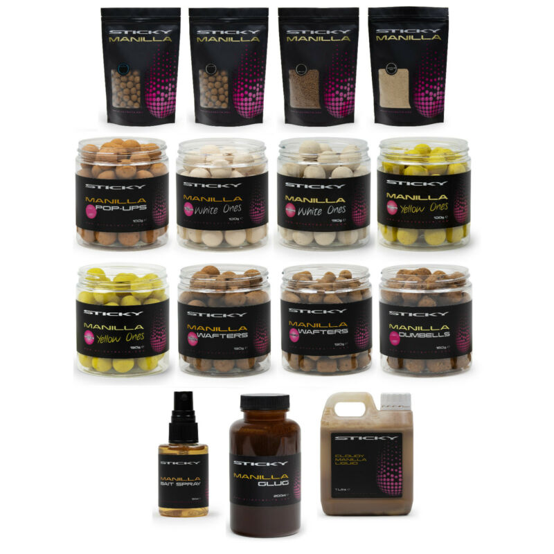 Sticky Baits Manilla Boilies Pellets Mix Pop Ups Wafters Dumbells Fishing Bait
