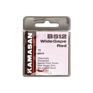Kamasan Spade B512 Red sz12-20 10x Wide Gape Carp Fishing Hooks Brand New
