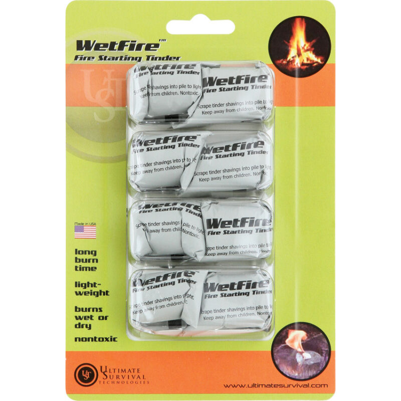 UST WetFire™ TINDER LIFESYSTEMS ULTIMATE SURVIVAL 8 PACK FIRE STARTER STARTING