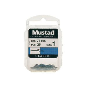 Mustad 77145 Snap Hooks Fly Hook Clips 25pcs Size 2, 3 Fishing Tackle