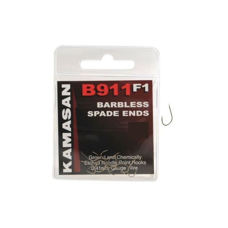 KAMASAN B911 F1 Barbless Spade End Hook Size 16 18 20 Pack of 10 Fishing Tackle