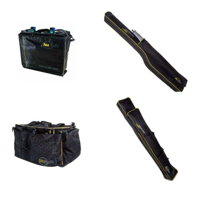 NuFish Aqualock Luggage Range Rod Pole Holdall Carryall Tray Net Bag Fishing