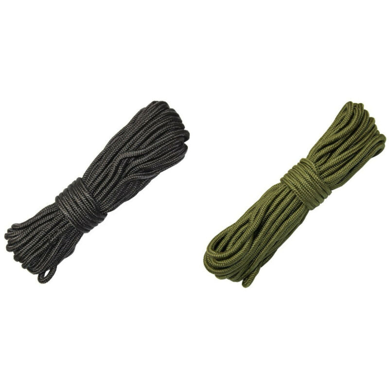 Mil-Com Purlon Rope Cord 15m Green or Black 3mm Camping Bushcraft Boating