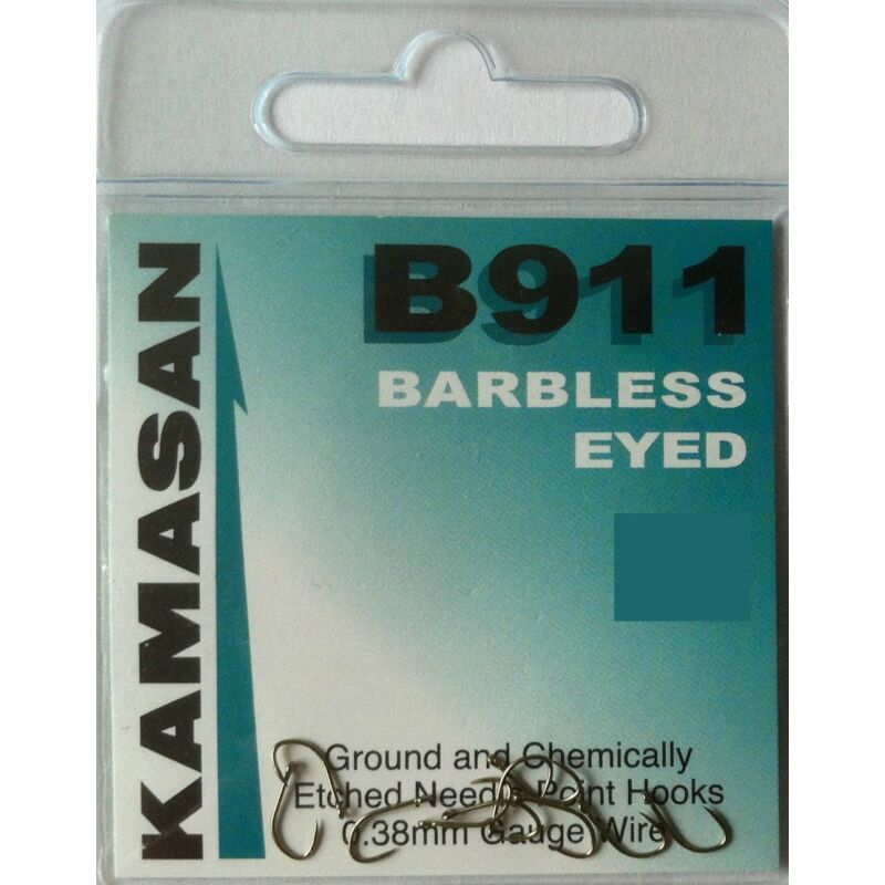 Kamasan B911 Barbless Eyed Hooks Size 12 14 16 18 Pack of 10 Fishing T –  hobbyhomeuk