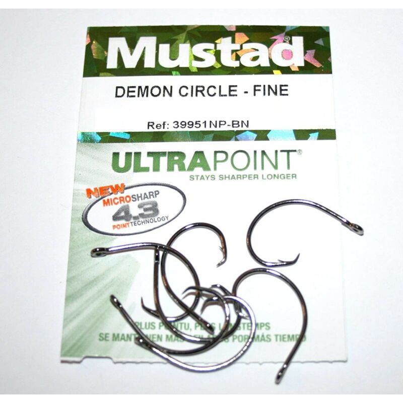 Mustad Demon Circle Hooks 39951NP Black Nickel Barbed Fishing