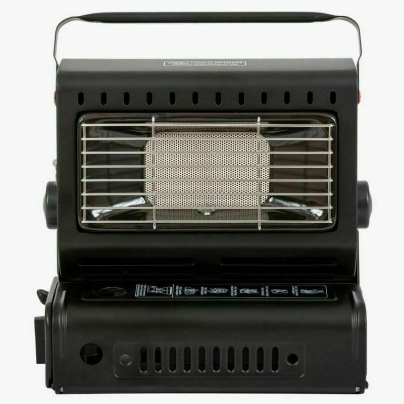 Highlander Compact Portable Camping Gas Heater 1.3kW - Black